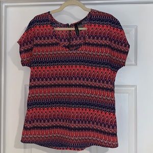Pattern ladies blouse, w/zip up back, size M